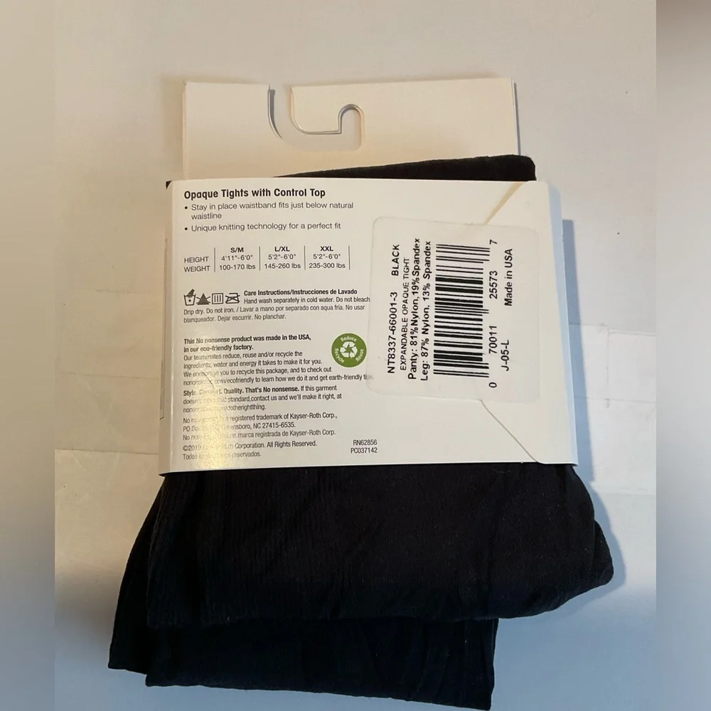 No Nonsense Women Expantech Opaque Tights ControlTop NEW